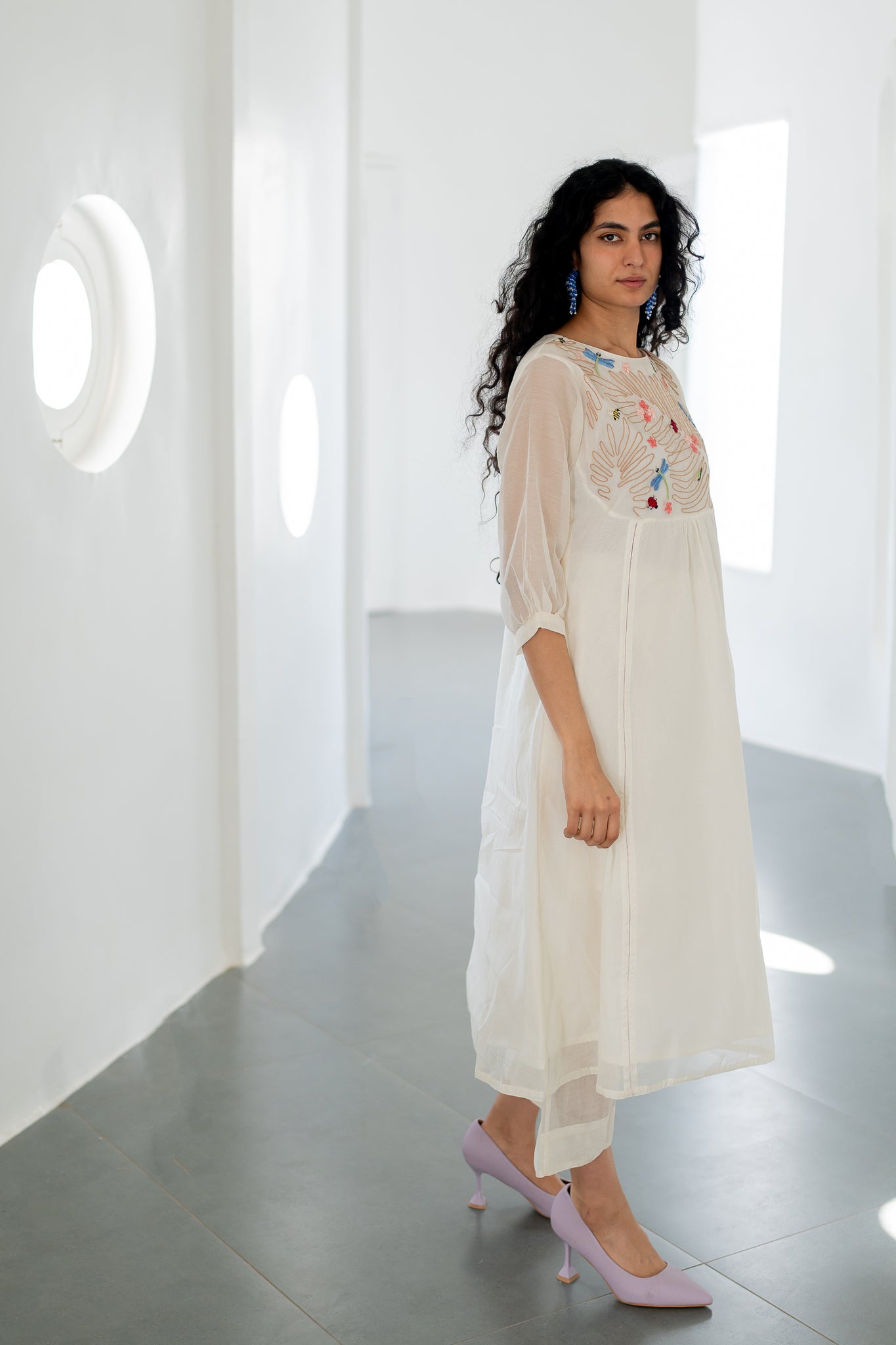 Morning Garden Chanderi Kurta and Palazzos Set - CiceroniKurta SetSilai Studio