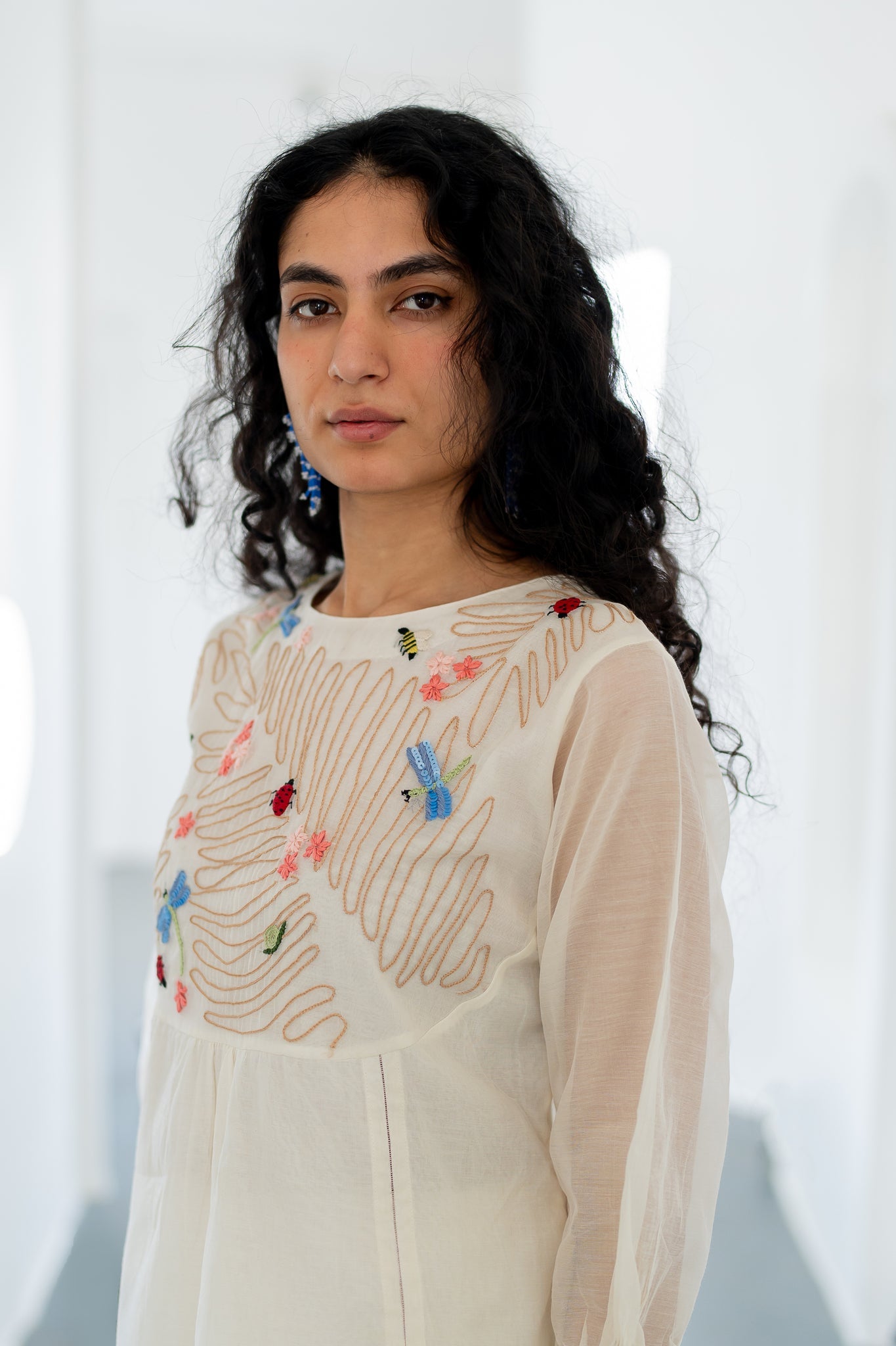 Morning Garden Chanderi Kurta and Palazzos Set - CiceroniKurta SetSilai Studio