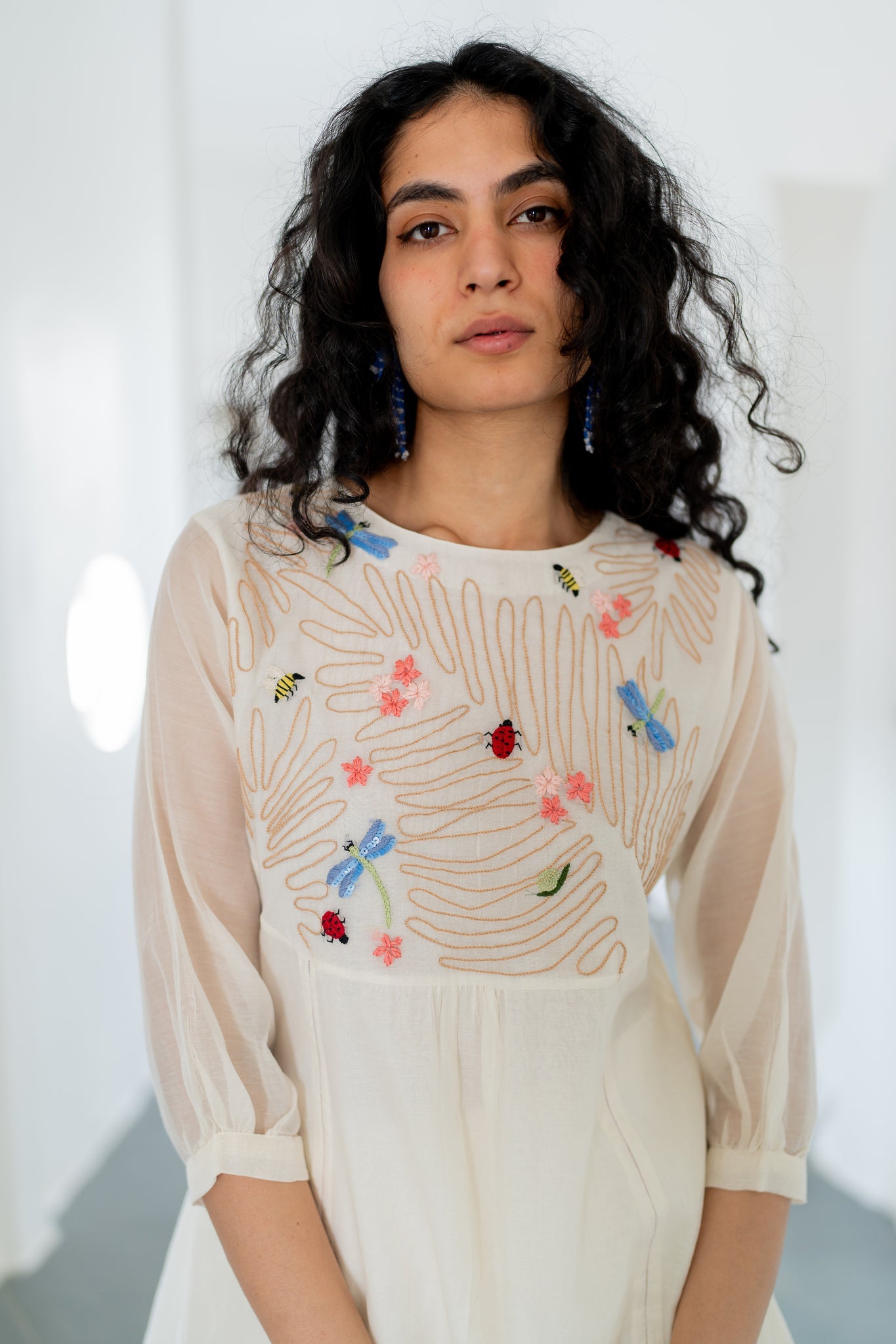 Morning Garden Chanderi Kurta and Palazzos Set - CiceroniKurta SetSilai Studio