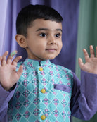 ‘Mosaic magic’ Boys Ethnic Wear Bandi/ Nehru Jacket - CiceroniJacketsLove The World Today