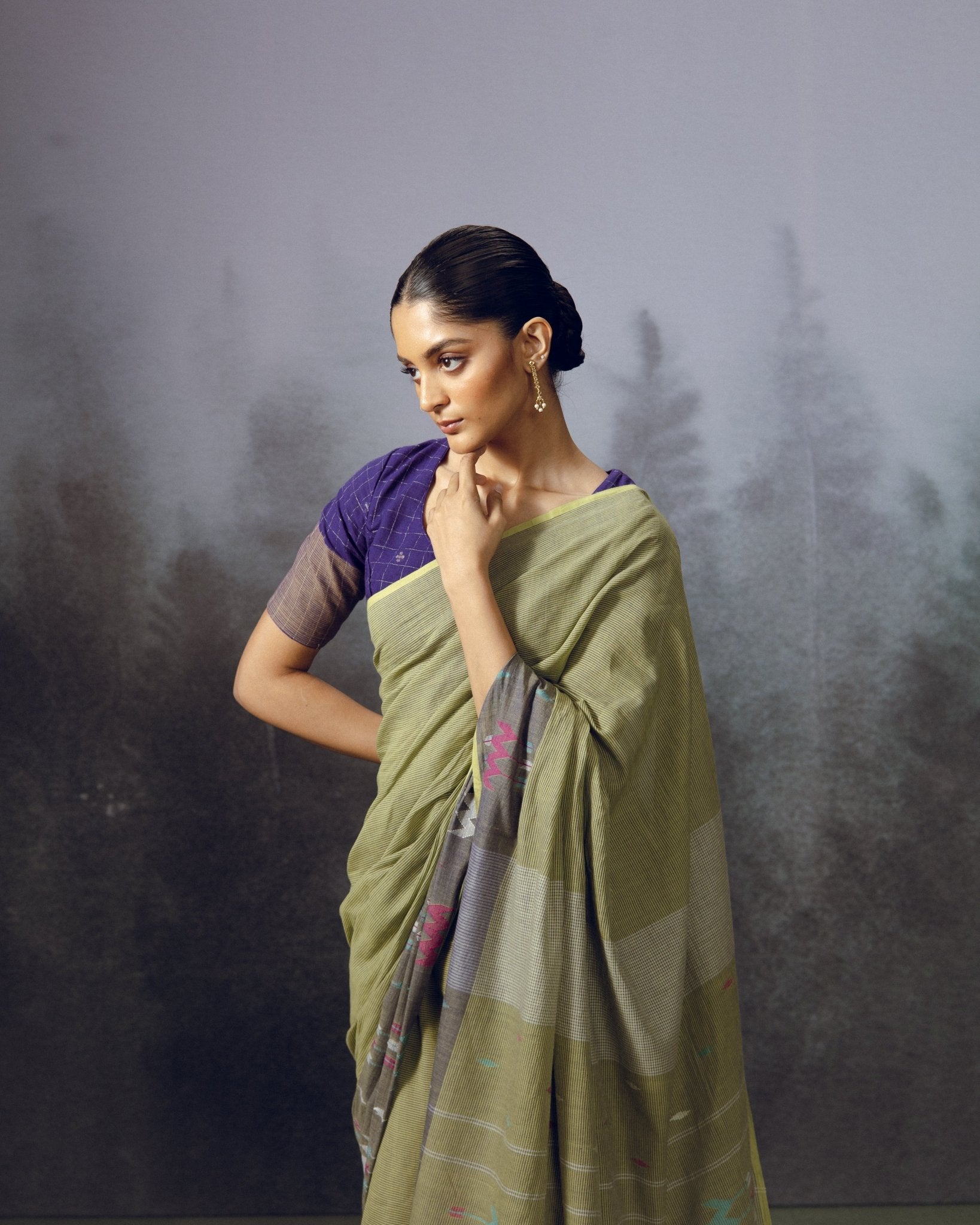Moss Jamdani Saree - CiceroniSareeGulmohar Calcutta