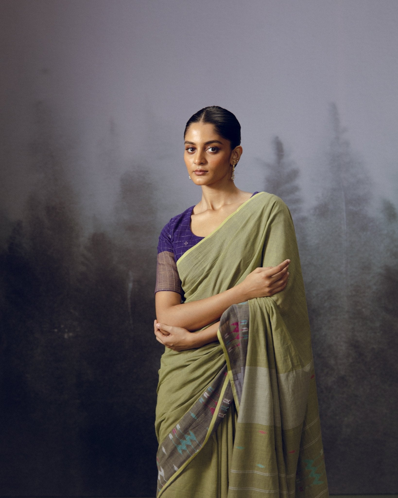 Moss Jamdani Saree - CiceroniSareeGulmohar Calcutta