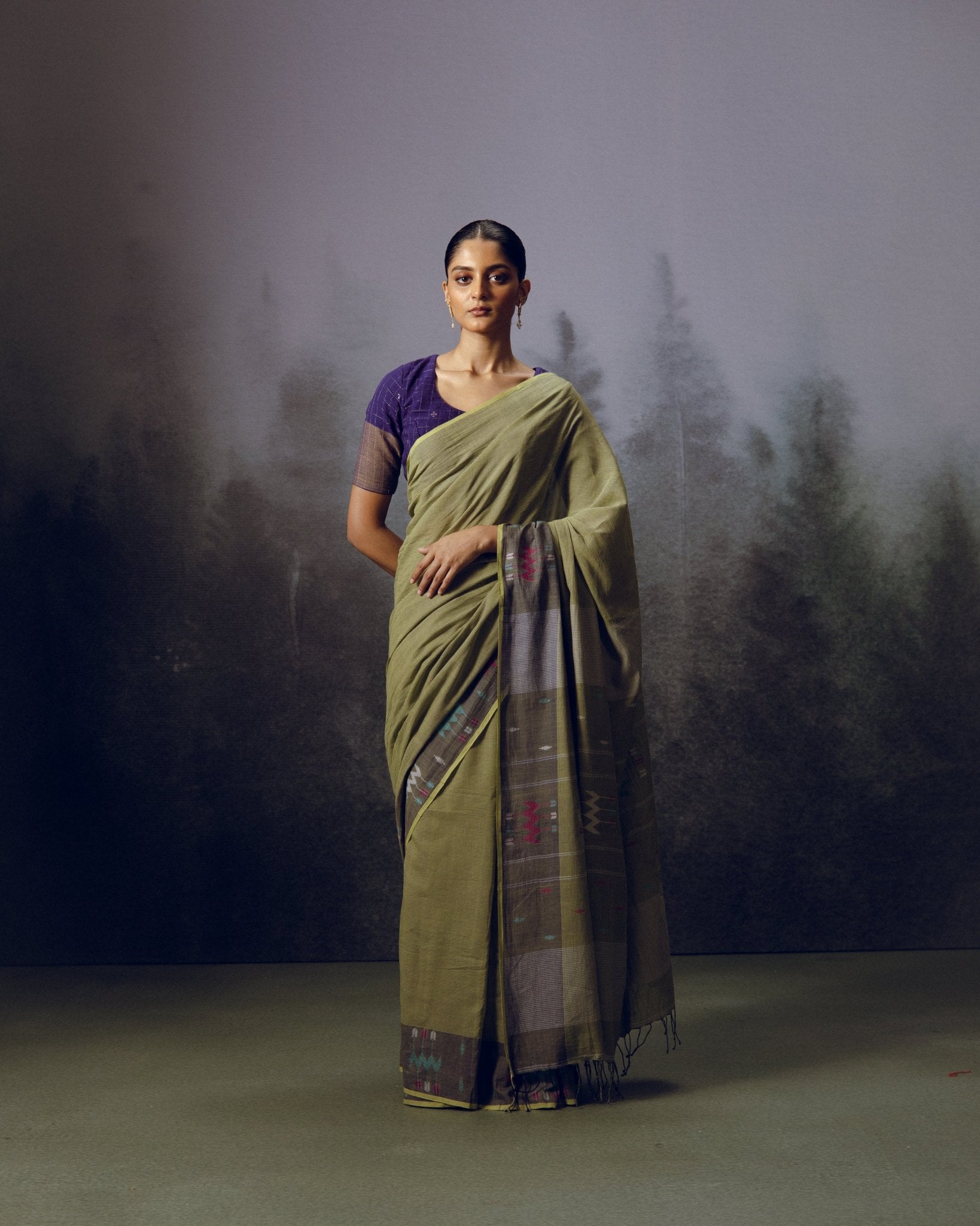 Moss Jamdani Saree - CiceroniSareeGulmohar Calcutta