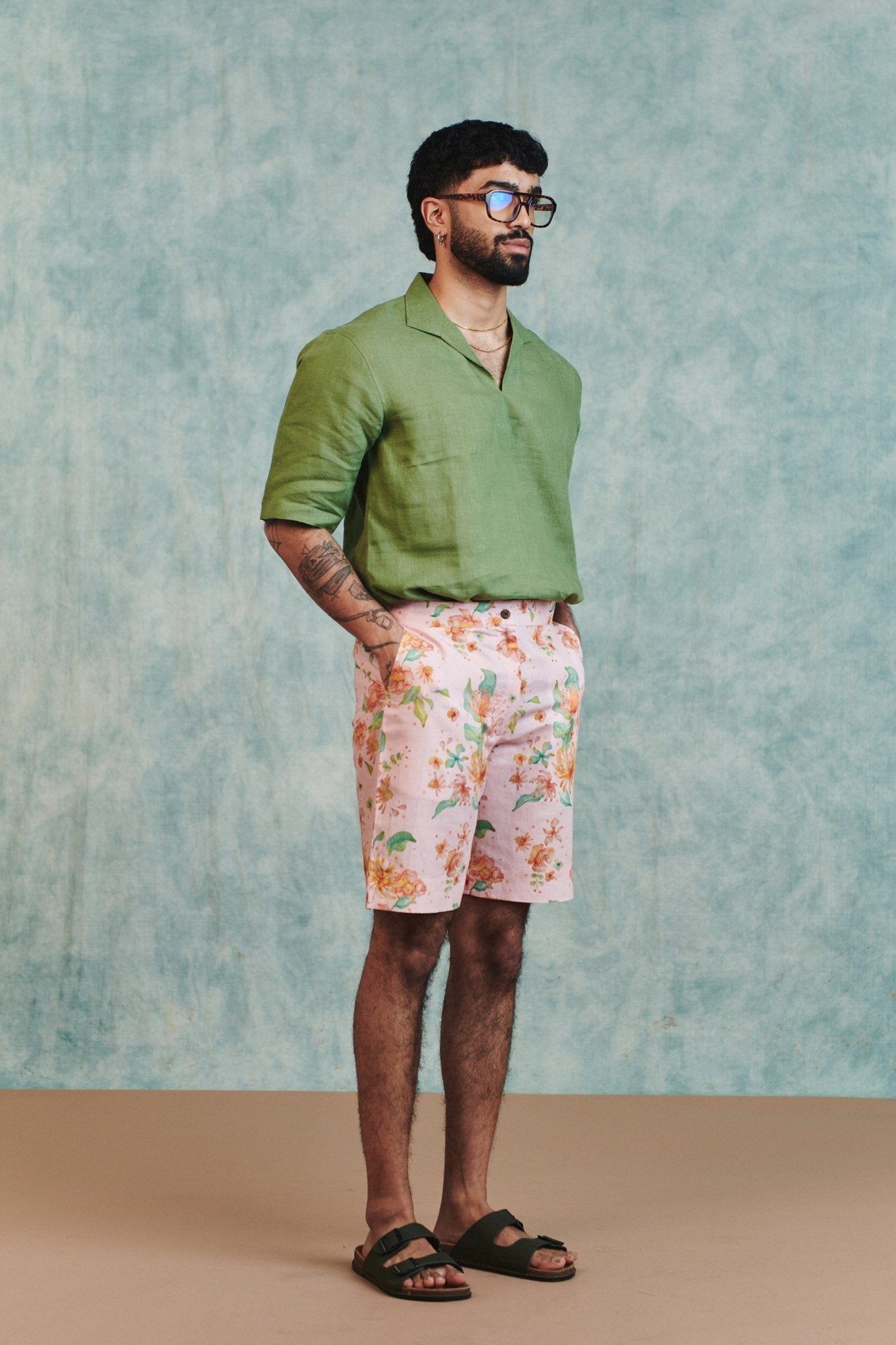 Moss Linen Men's Popover Shirt - CiceroniMen ShirtsSaphed