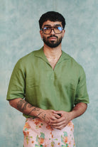 Moss Linen Men's Popover Shirt - CiceroniMen ShirtsSaphed