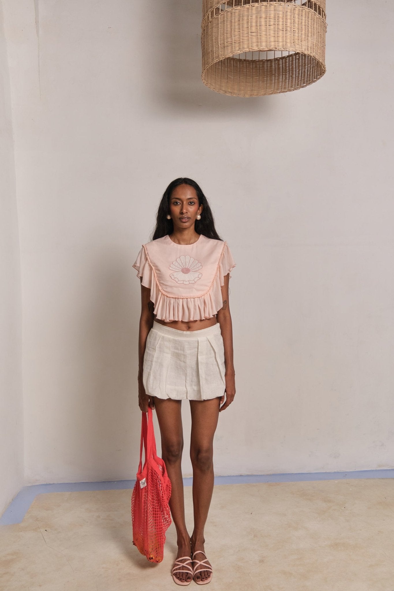 Mother of Pearl Top - Peach - CiceroniTopsShimona