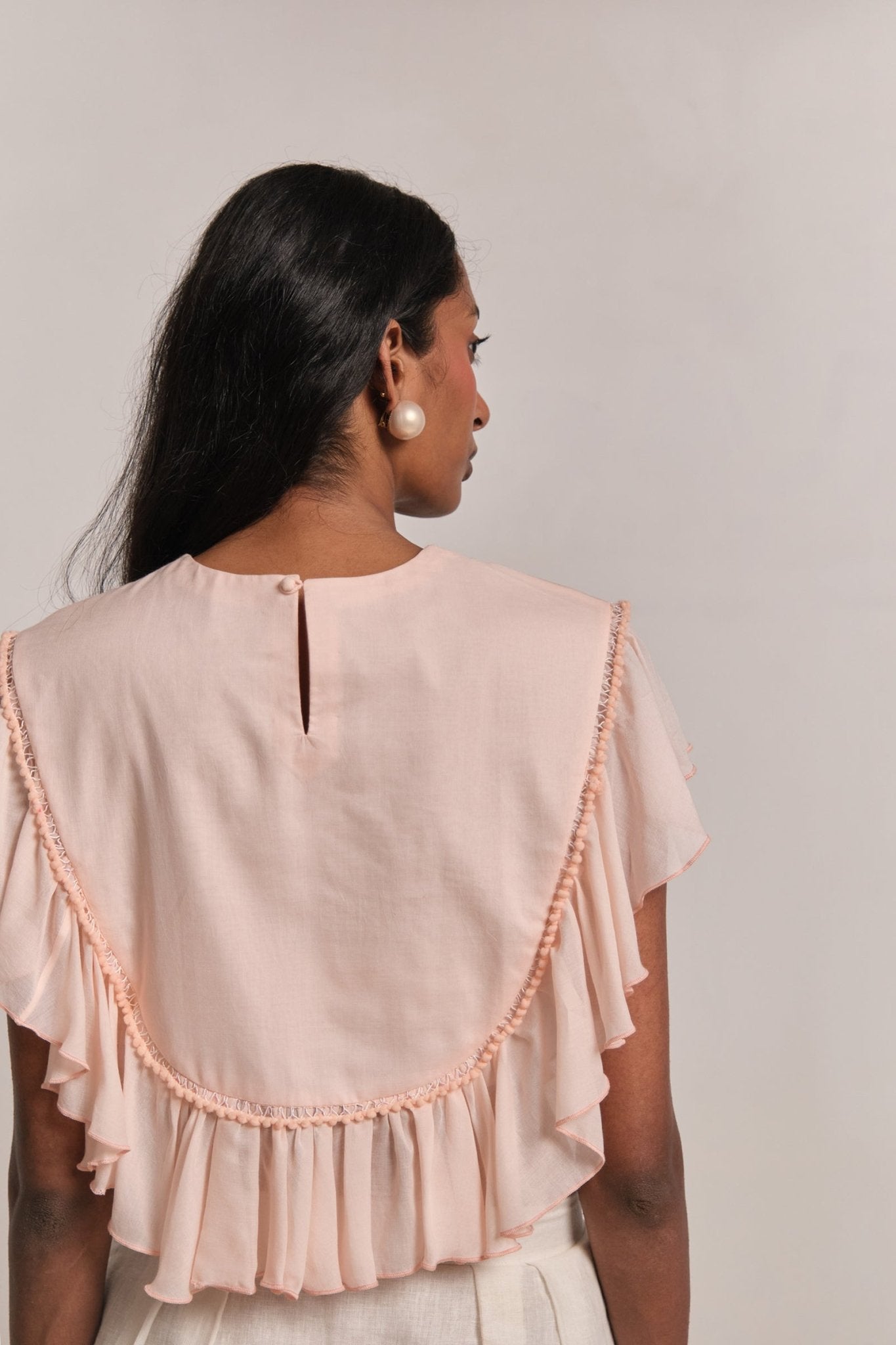 Mother of Pearl Top - Peach - CiceroniTopsShimona