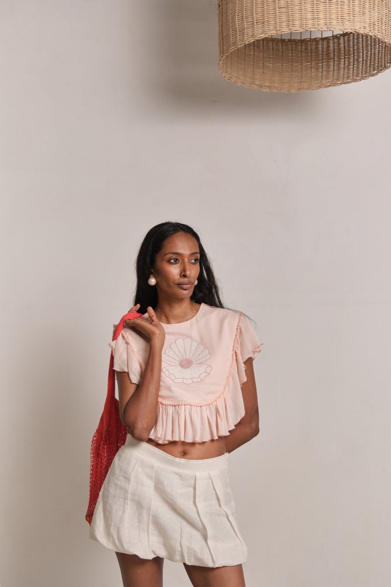 Mother of Pearl Top - Peach - CiceroniTopsShimona