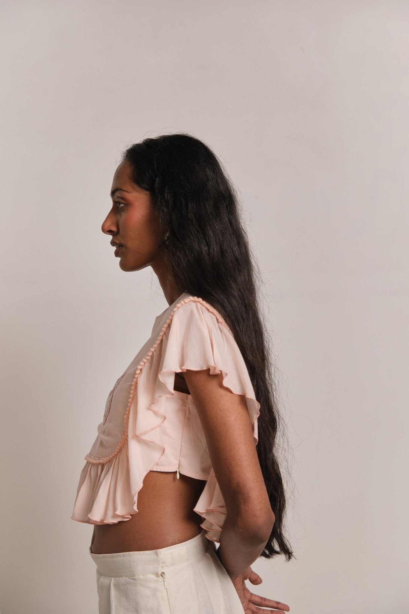 Mother of Pearl Top - Peach - CiceroniTopsShimona