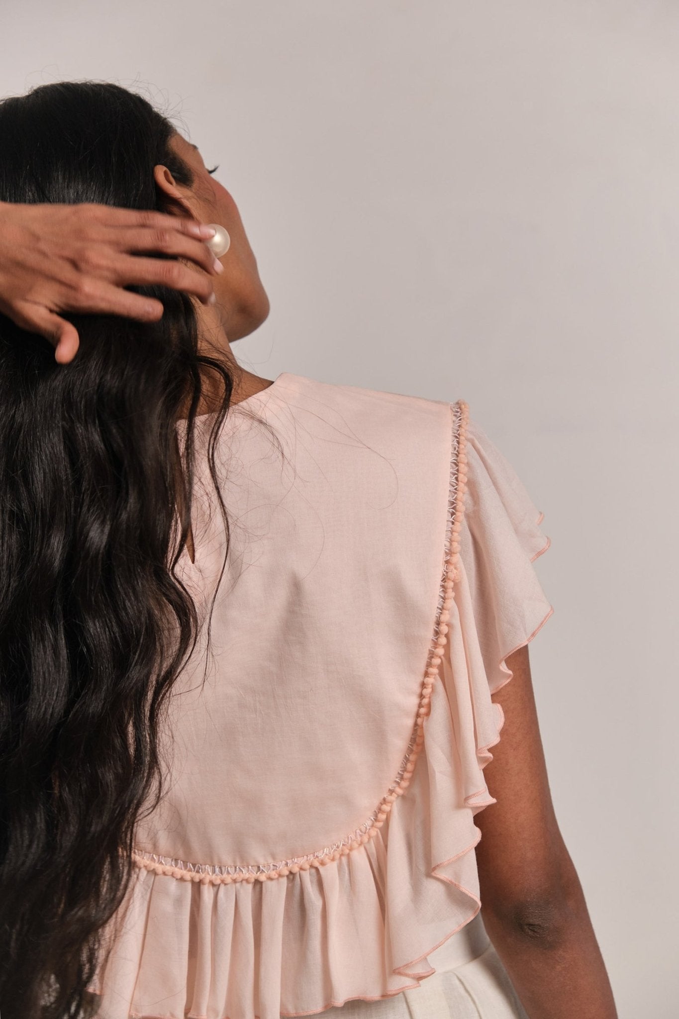 Mother of Pearl Top - Peach - CiceroniTopsShimona