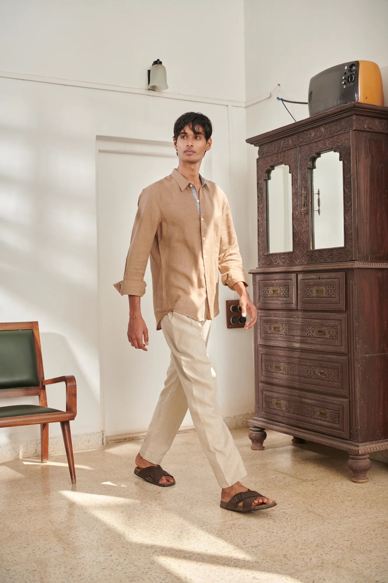 Mousse Linen Men's Oxford Shirt - Slim Fit - CiceroniMen ShirtsSaphed