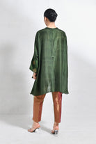 Mulberry Silk Shivani Top - Dark Green - CiceroniTopsHiranya