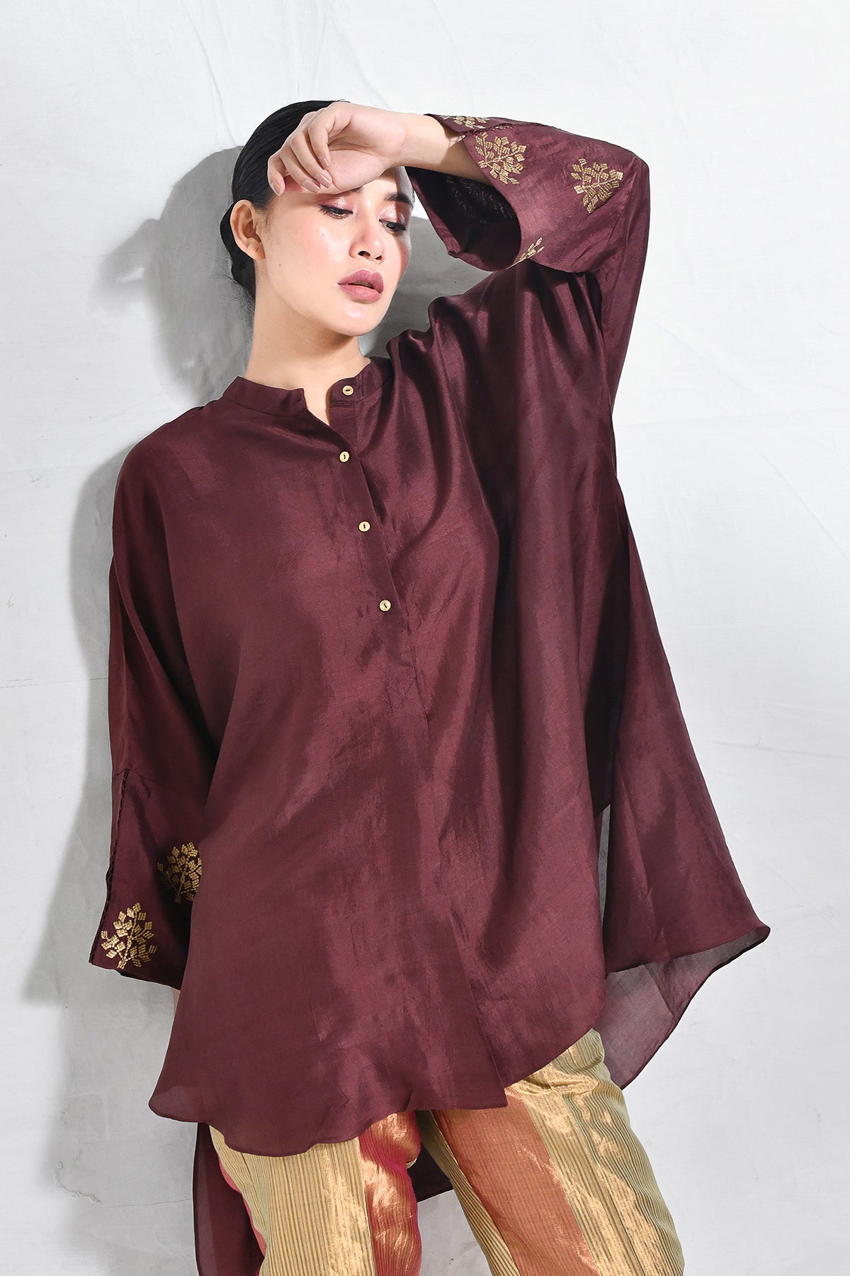 Mulberry Silk Shivani Top - CiceroniTopsHiranya