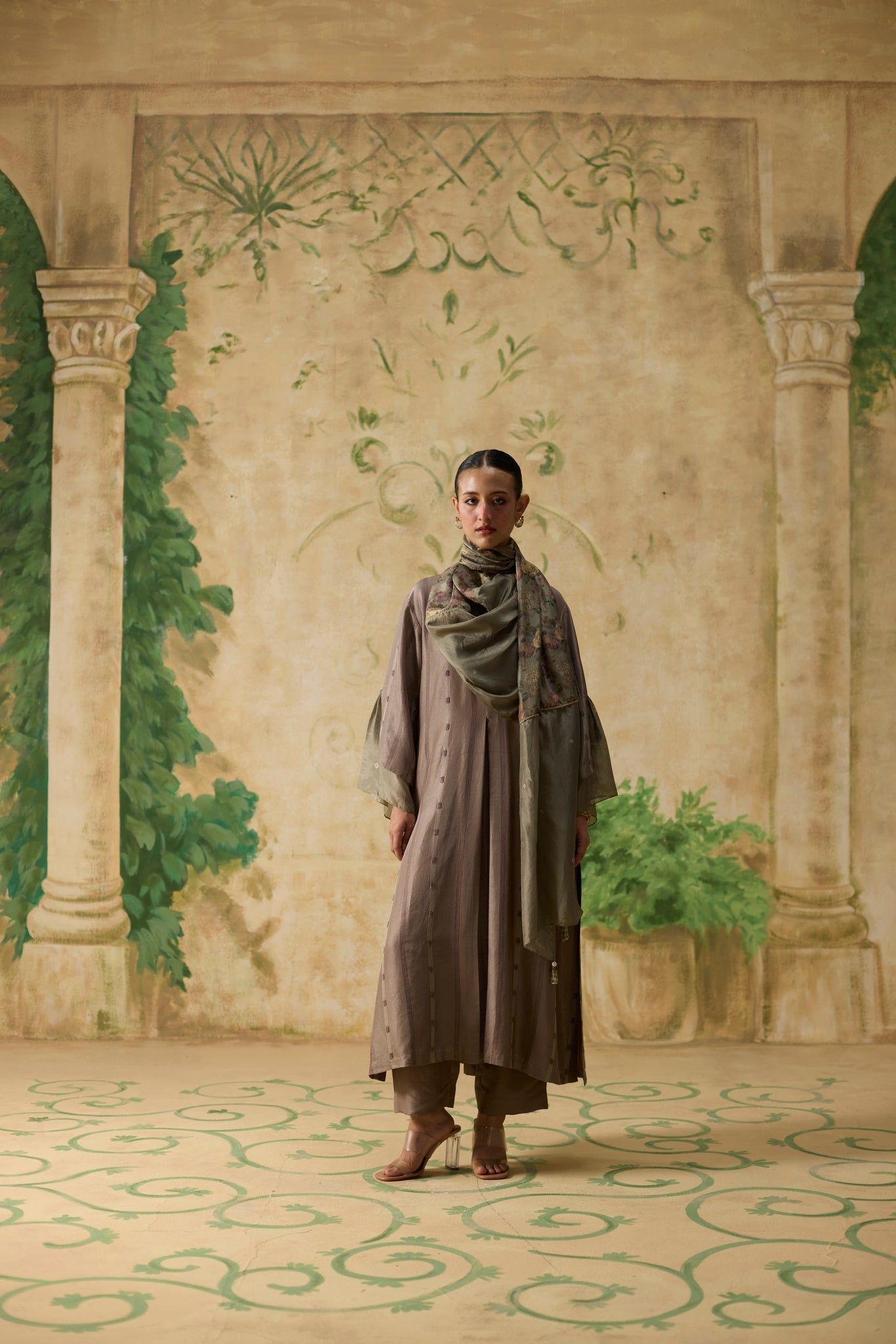 Mullen Kurta Set - Brown - CiceroniKurta Set, Festive WearKhyati Rughani