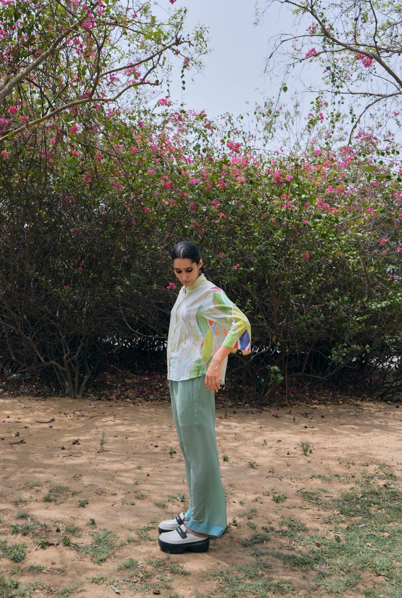 Mulmul Renè Shirt In Athangudi Pastel Print - CiceroniWomen ShirtsNIKYTA