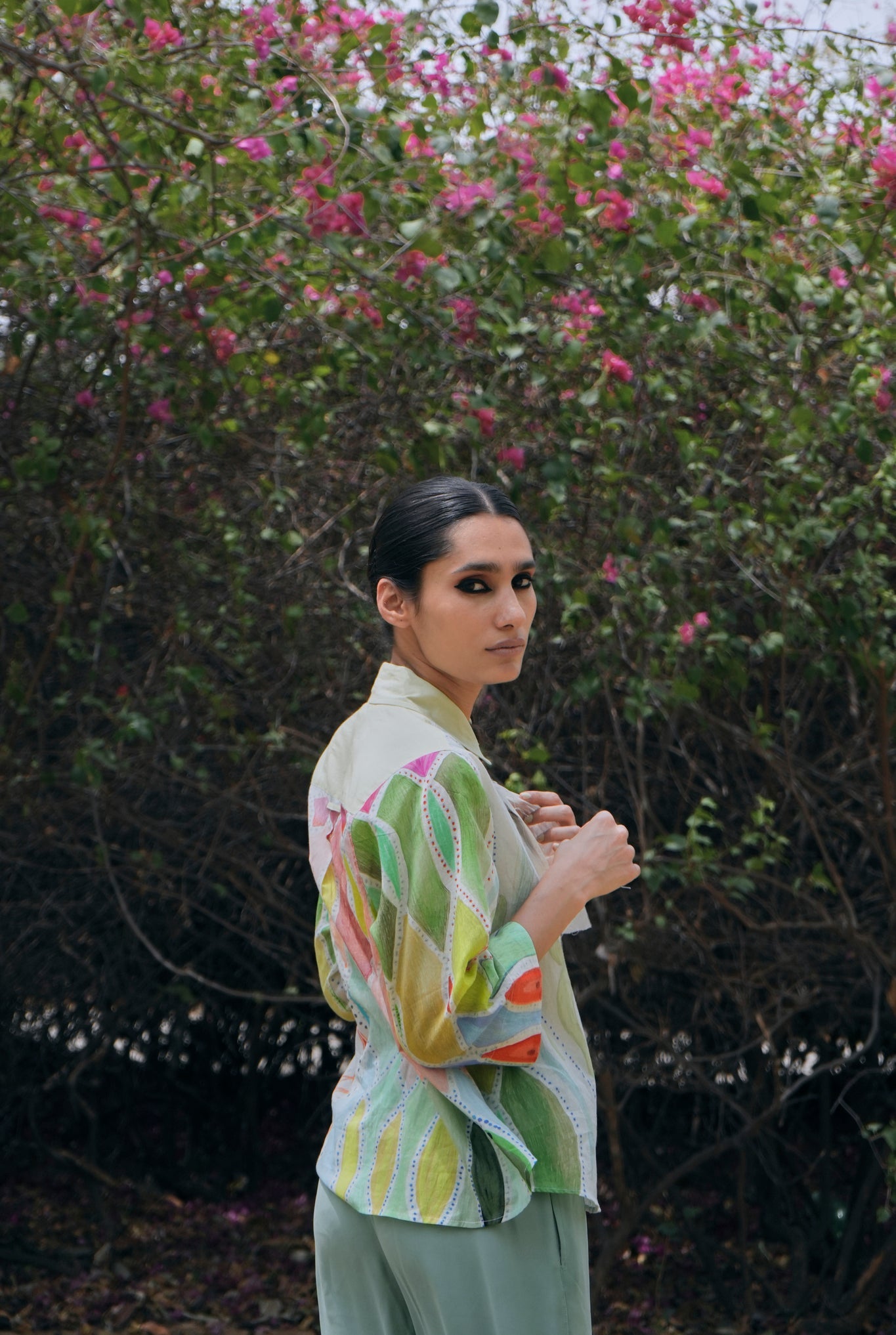 Mulmul Renè Shirt In Athangudi Pastel Print - CiceroniWomen ShirtsNIKYTA