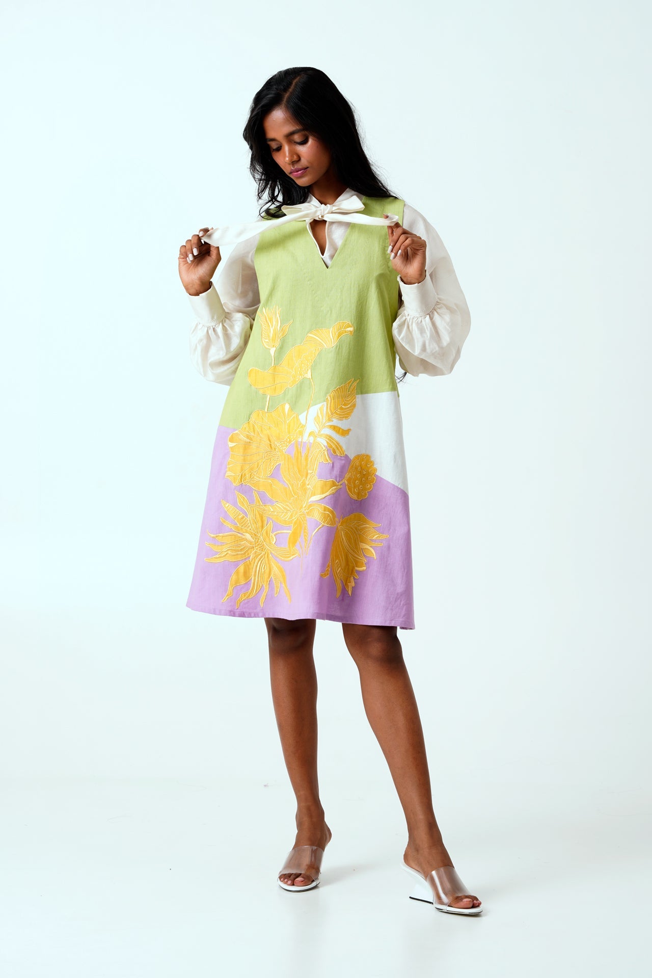 Multi Melody - Neck Tie Shirt + Short Dress - CiceroniDressesMadder Much