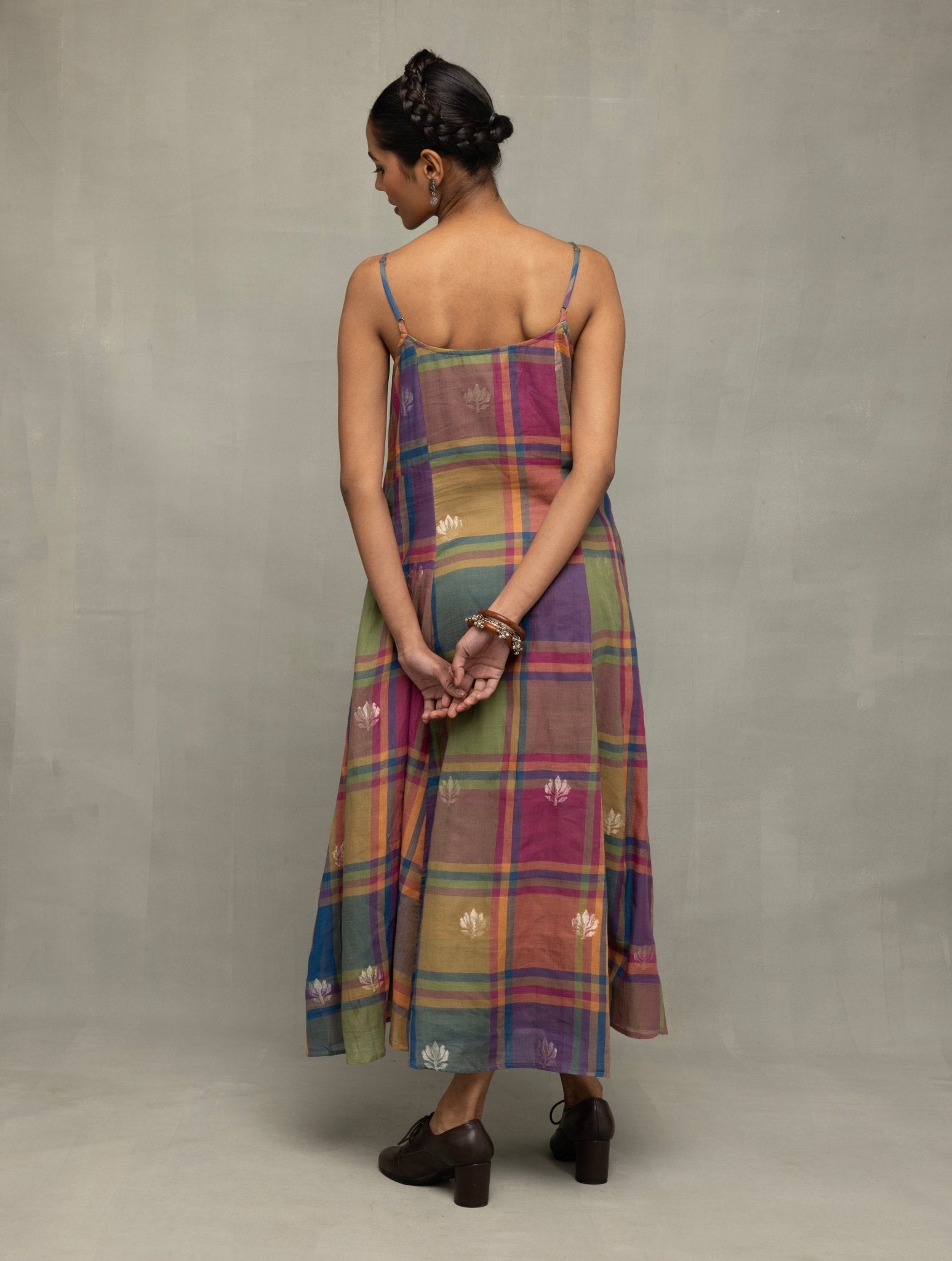 Multicolor Golden Shalpa Jamdani Dress - CiceroniDressesSutra Art of Clothing
