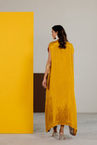 Mustard and Orange Dress - CiceroniDressesTussah