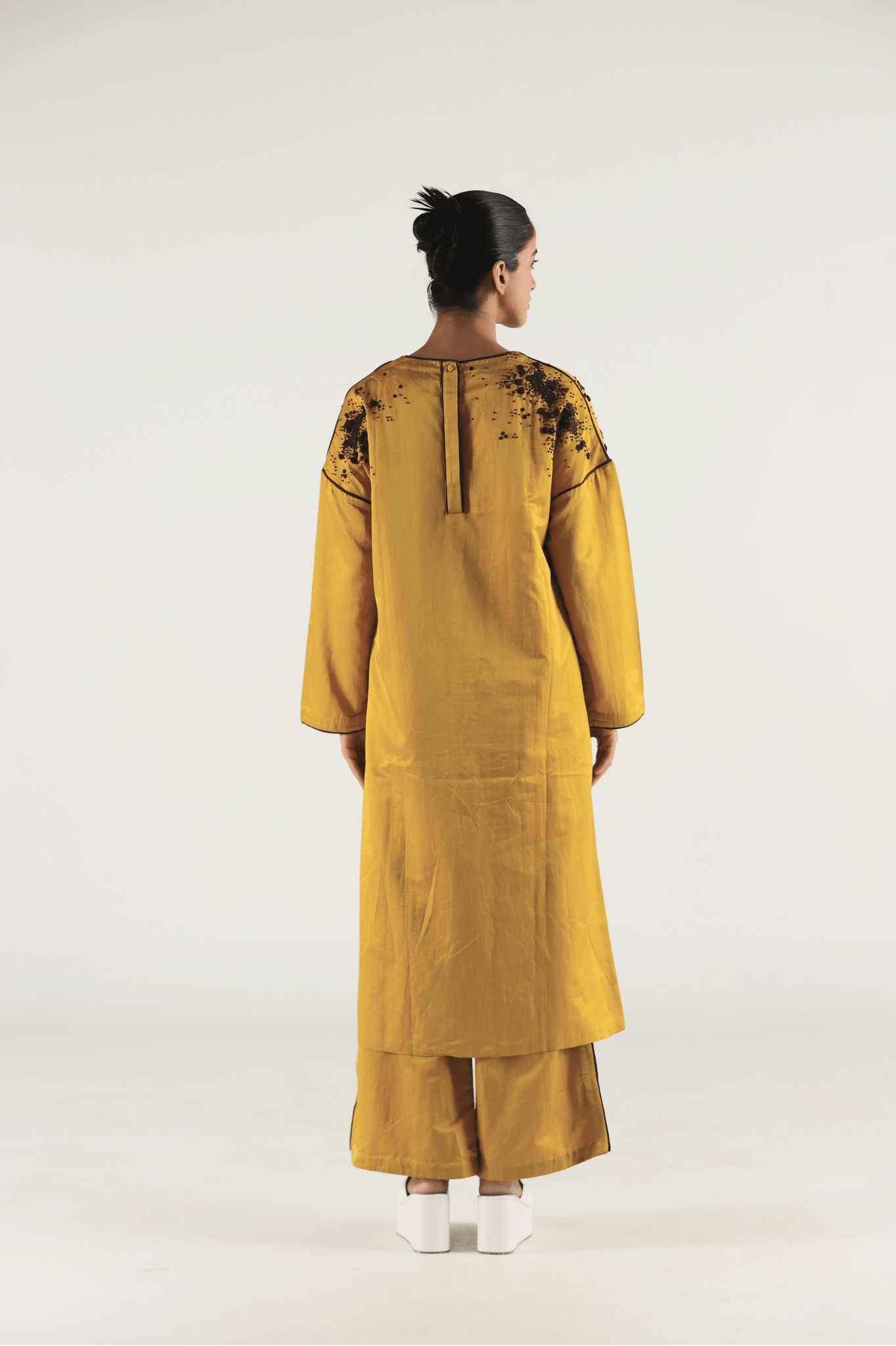 Mustard Embroidered Boyfriend Kurta Set - CiceroniKurta Set, Festive WearTil