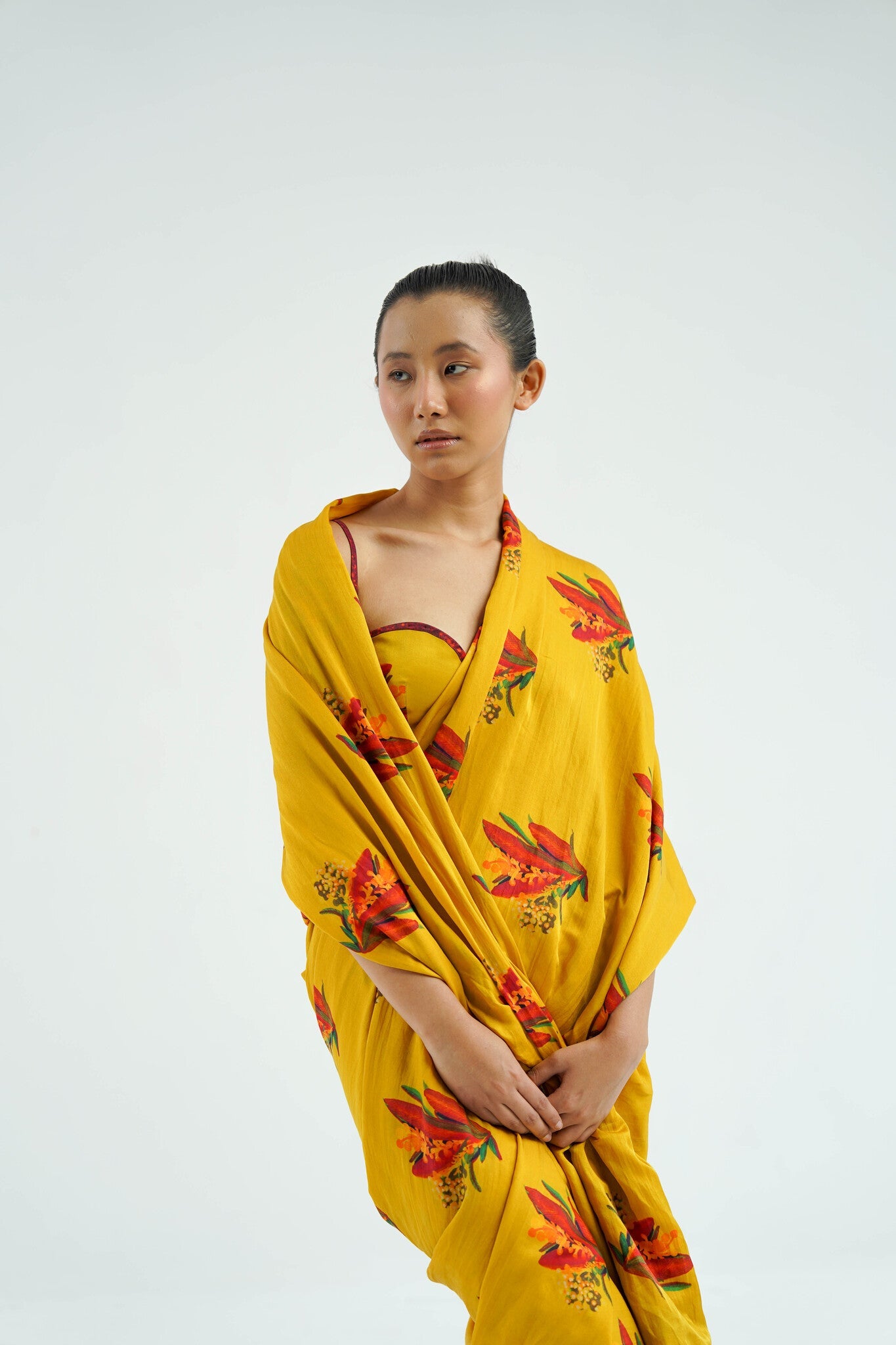 Mustard Firefly Saree - CiceroniSareeTil