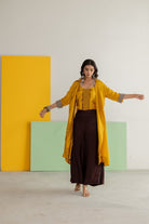 Mustard Habutai Silk Jacket Set - CiceroniJacket SetTussah