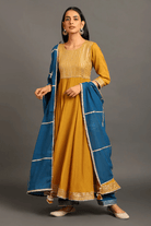 Mustard Heer Anarkali Suit - CiceroniKurta Set, Festive WearOmaana