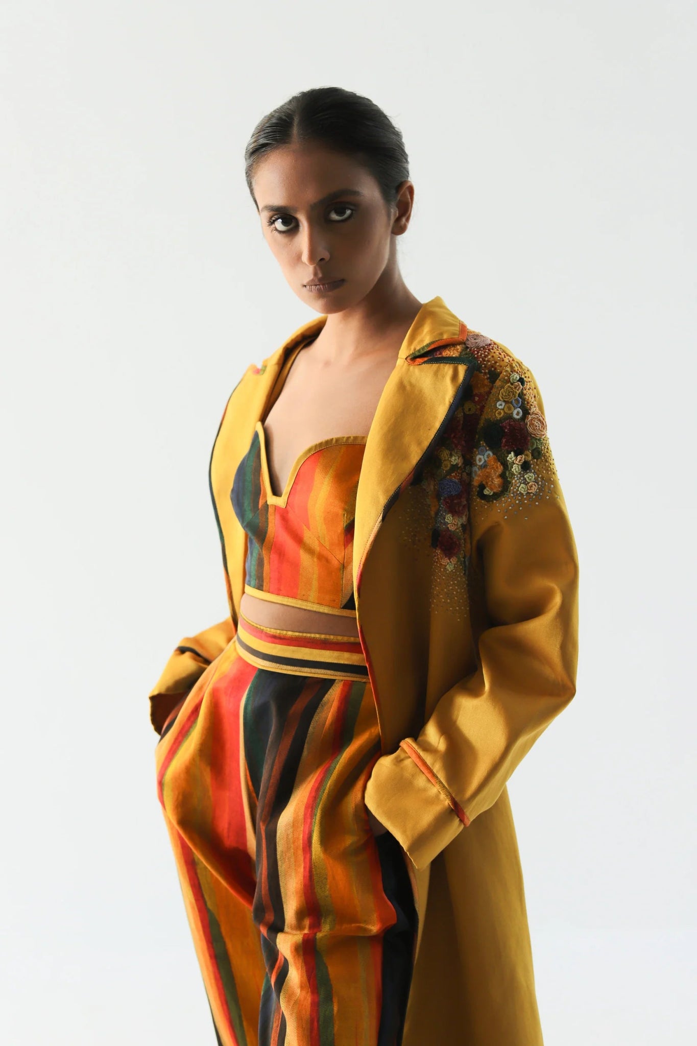 Mustard Impasto Trench - CiceroniJacketsTil