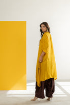 Mustard Kaftan Set - CiceroniKurta Set, Festive WearTussah