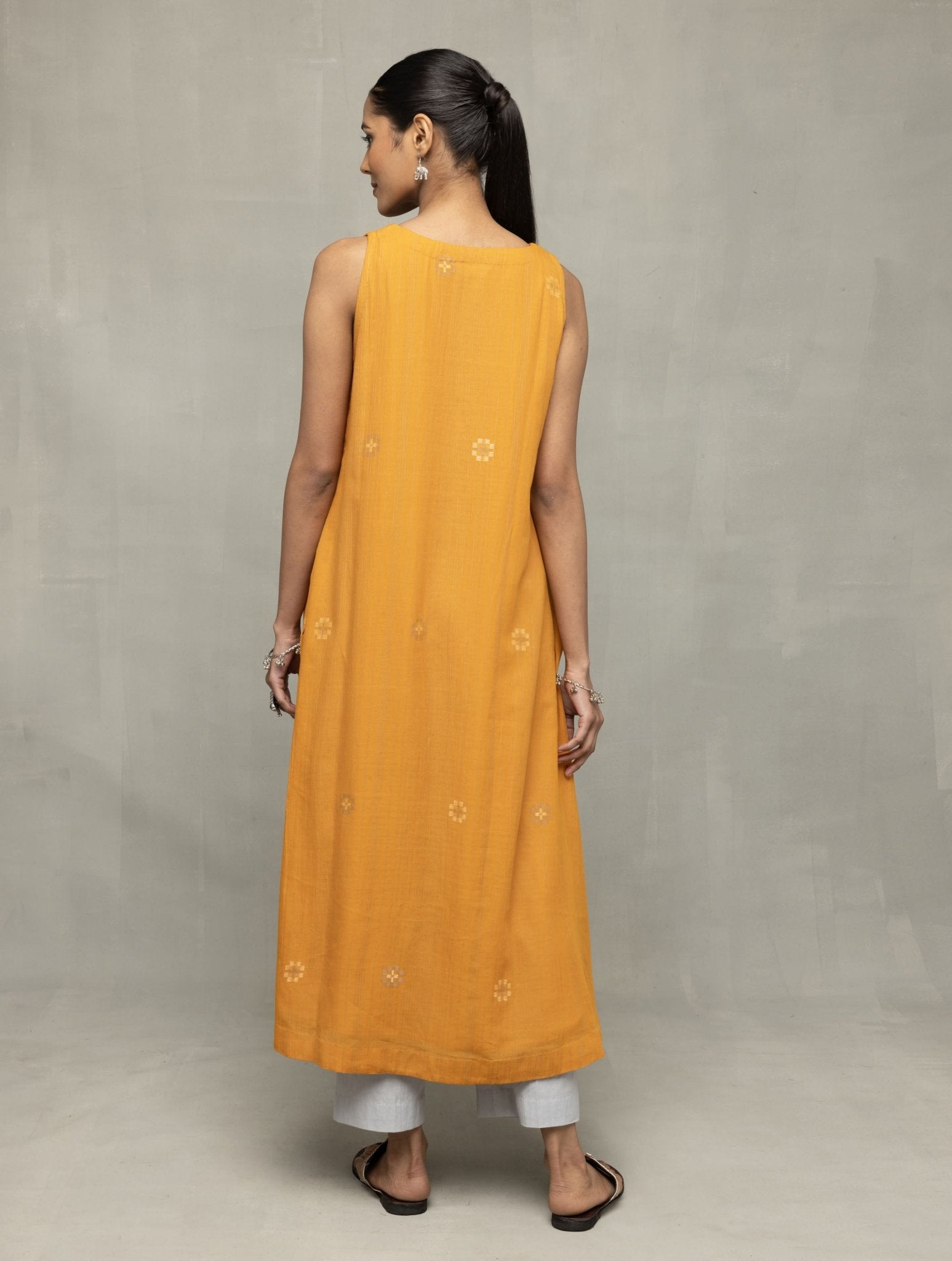 Mustard & Moonlight Jamdani Kurta Set with Dupatta - CiceroniKurta Set, Everyday WearSutra Art of Clothing