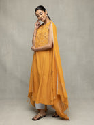 Mustard & Moonlight Jamdani Kurta Set with Dupatta - CiceroniKurta Set, Everyday WearSutra Art of Clothing