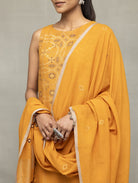 Mustard & Moonlight Jamdani Kurta Set with Dupatta - CiceroniKurta Set, Everyday WearSutra Art of Clothing