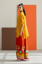 Mustard Top and Orange Lampi Gota Pants Set - CiceroniCo-ord SetTussah