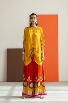 Mustard Top and Orange Lampi Gota Pants Set - CiceroniCo-ord SetTussah