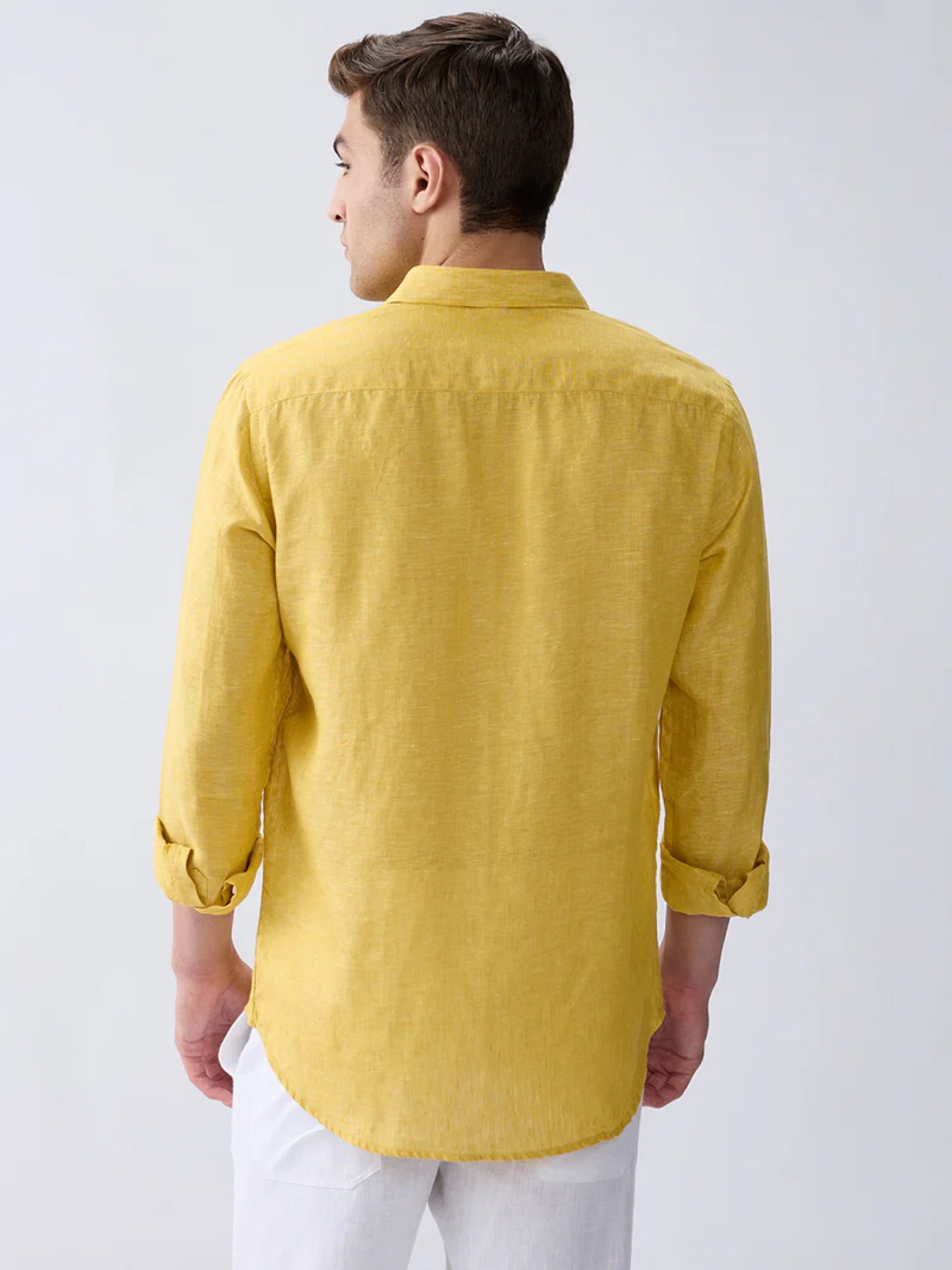 Mustard Yellow 100% Pure Linen Shirt - CiceroniMen Shirtsbhrāta