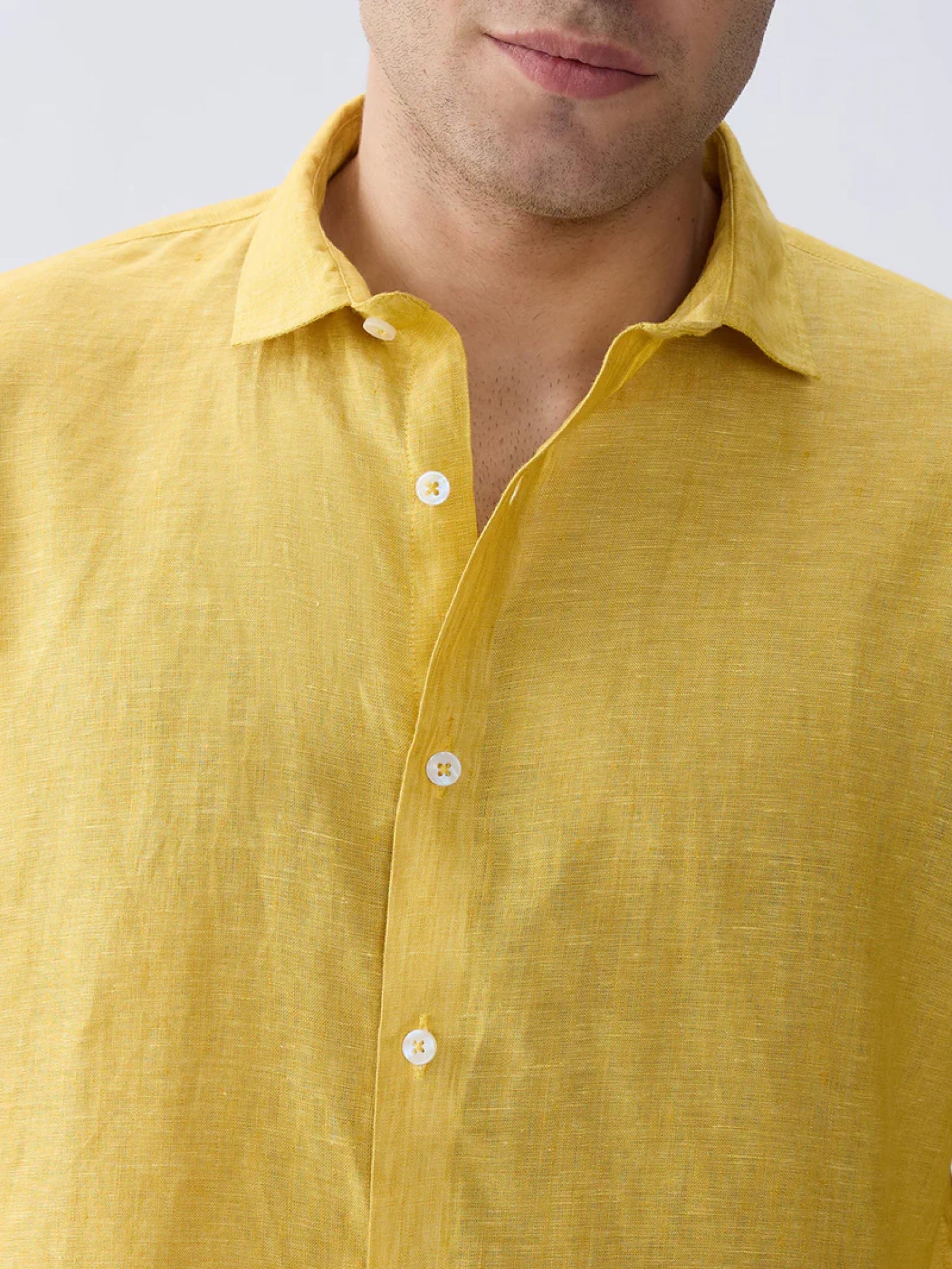 Mustard Yellow 100% Pure Linen Shirt - CiceroniMen Shirtsbhrāta