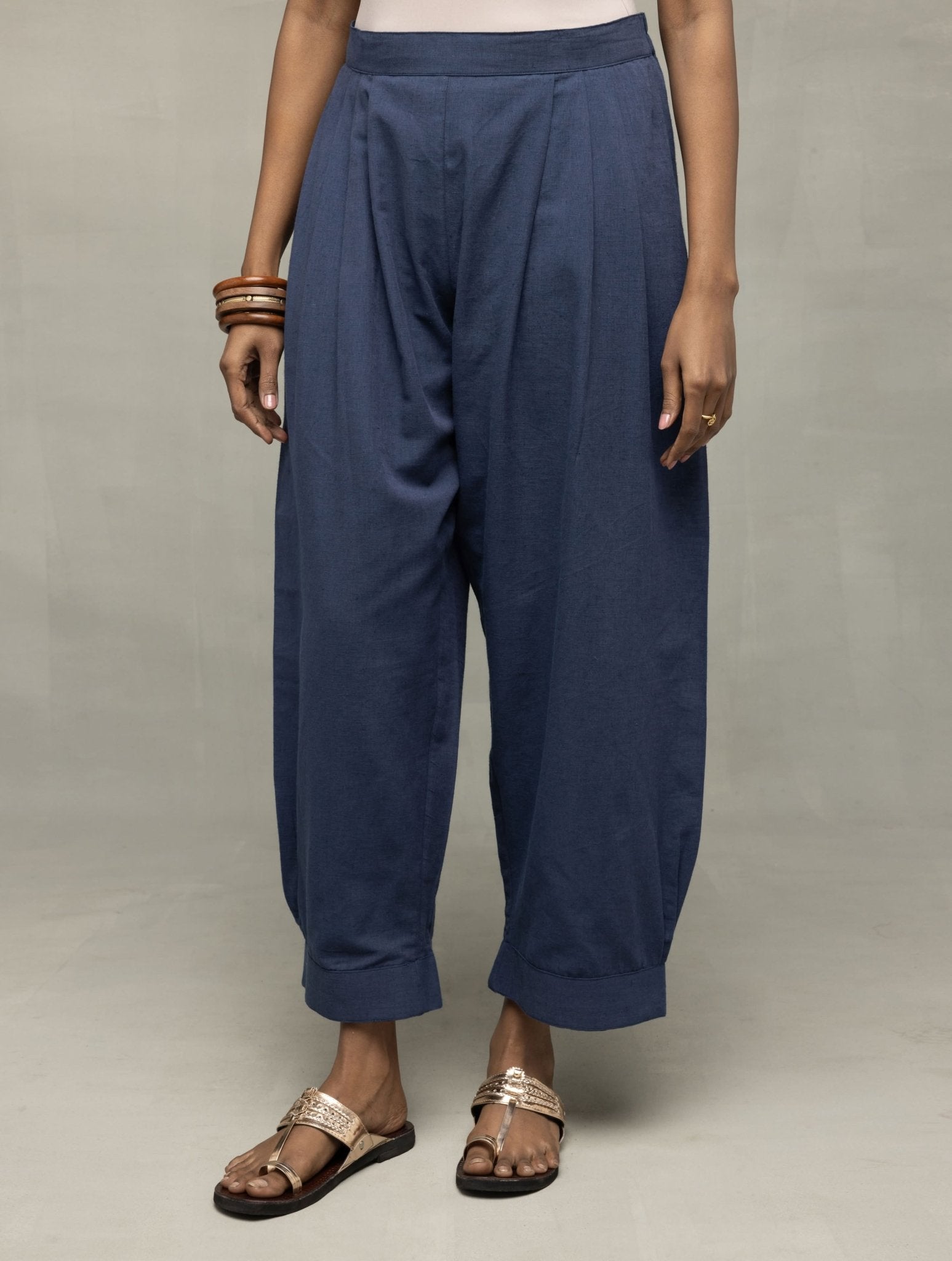 Muted Navy Blue Minimalist Kala Cotton Co - ord Set - CiceroniKurta Set, Everyday WearSutra Art of Clothing