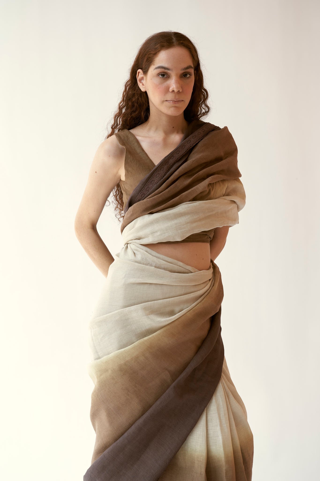 Mystic Me Saree - Natural - CiceroniSaree SetPaeony