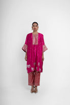 Nandini Kaftan Set In Pink Red - CiceroniKurta Set, Festive WearShriya Singhi