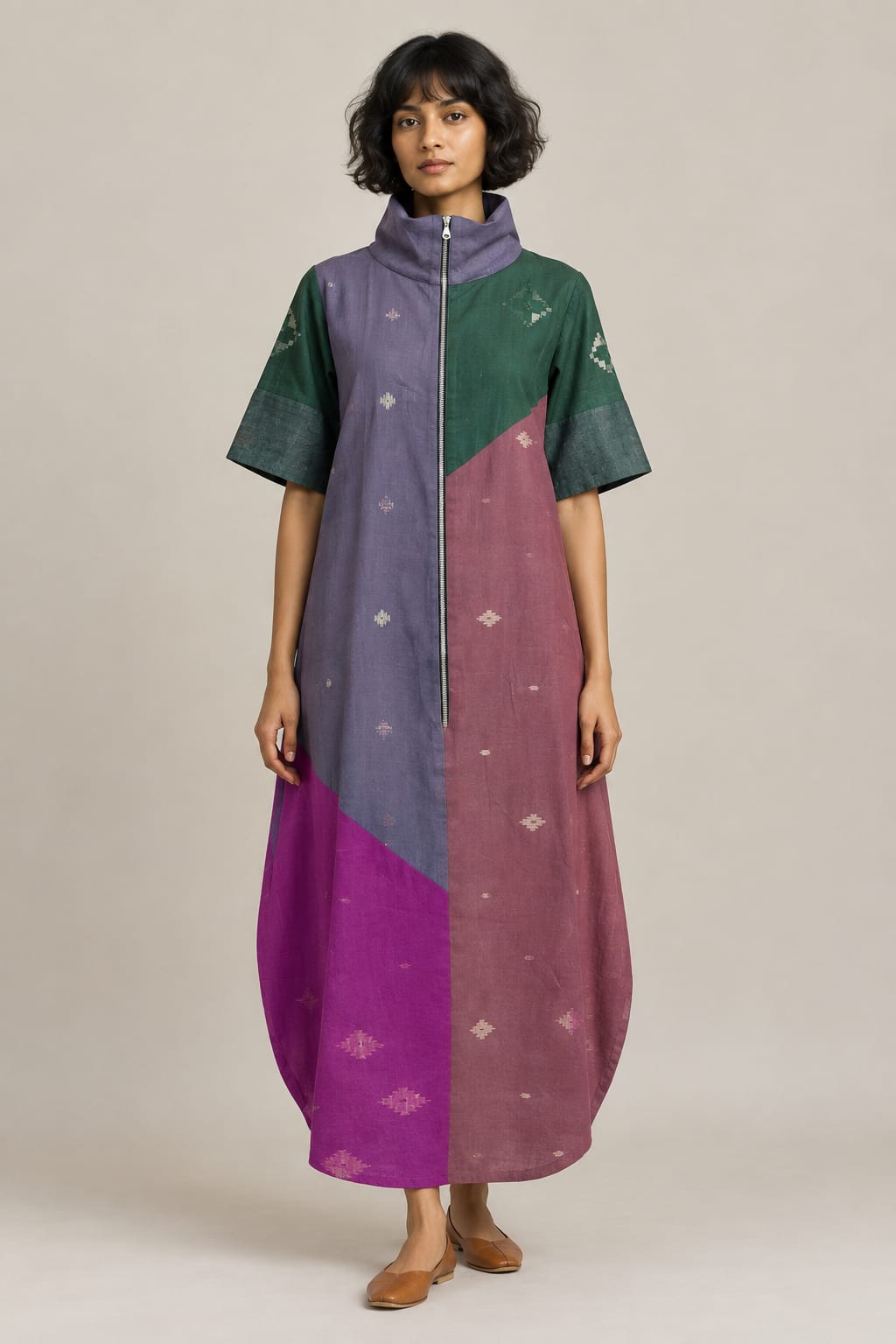Nasho High Cowl ZIP Dress - CiceroniDressesBhomra