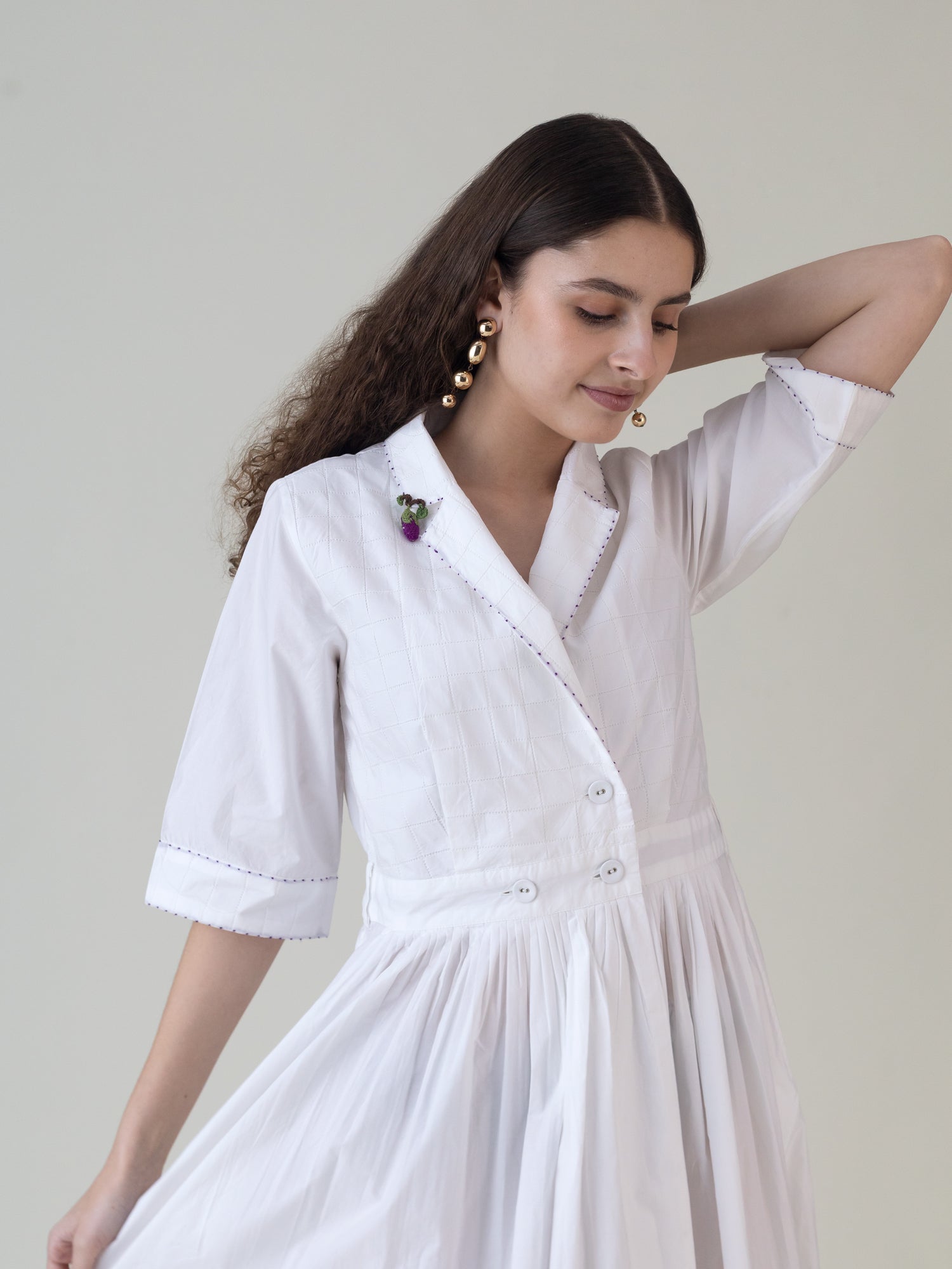 Nasu White Dress - CiceroniDressesShades of India