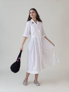 Nasu White Dress - CiceroniDressesShades of India