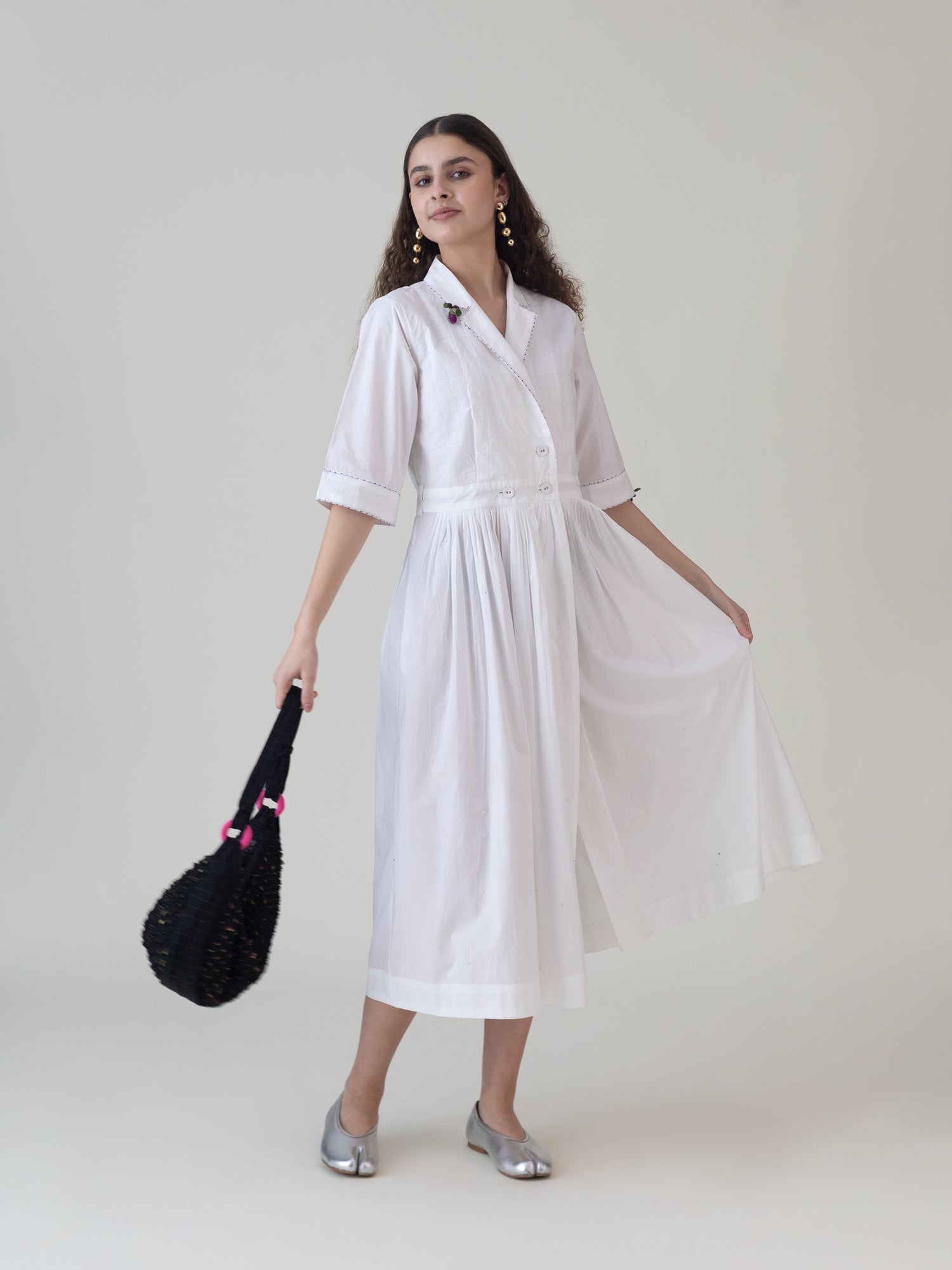 Nasu White Dress - CiceroniDressesShades of India