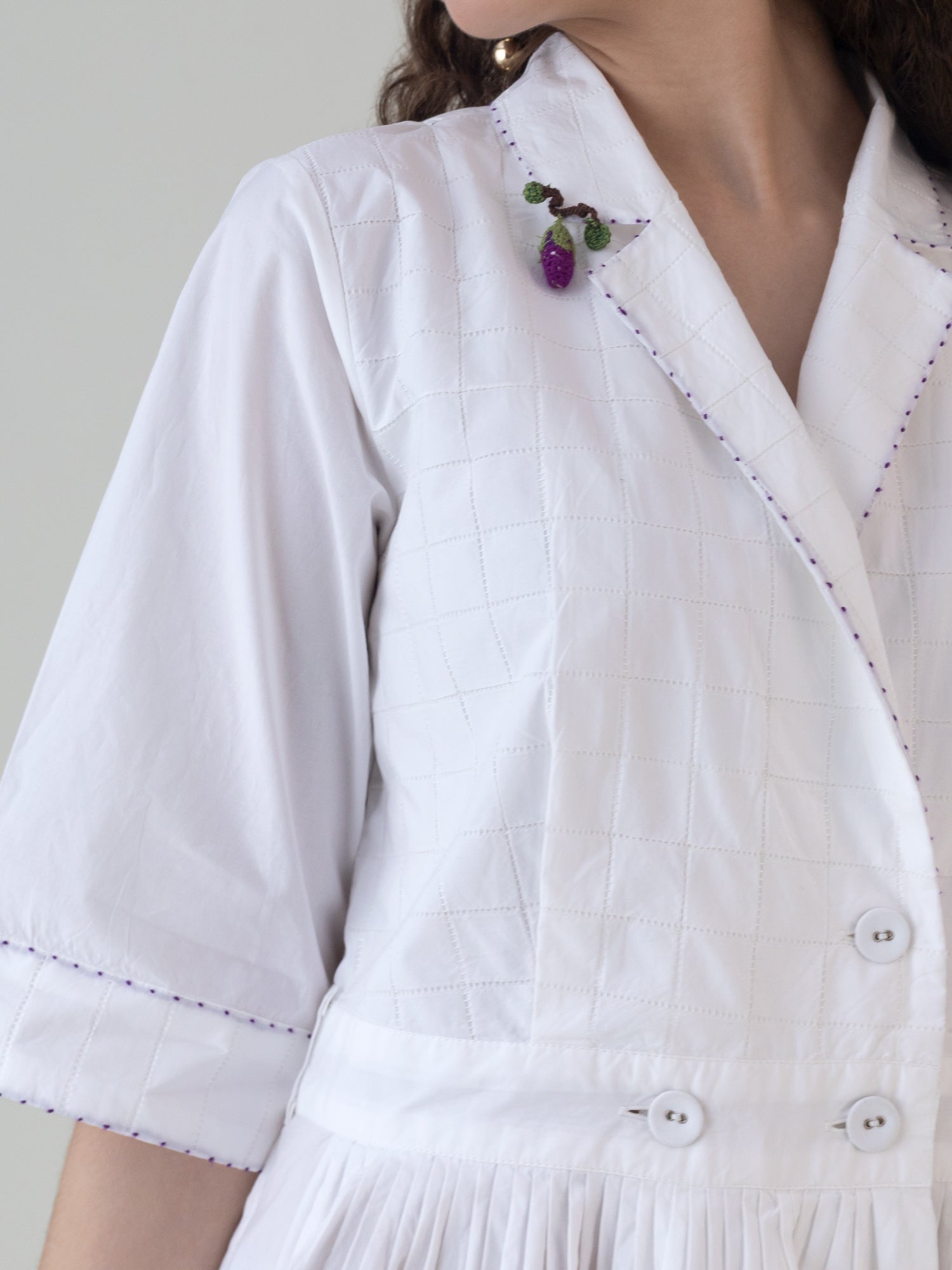 Nasu White Dress - CiceroniDressesShades of India