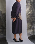 Navy Blue Chanderi Batwing Co - ord Set - CiceroniSkirt SetOtouto