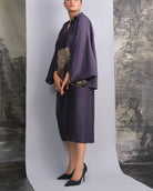 Navy Blue Chanderi Batwing Co - ord Set - CiceroniSkirt SetOtouto