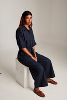 Navy Co - Linen Boilersuit - CiceroniBoilersuitSaphed