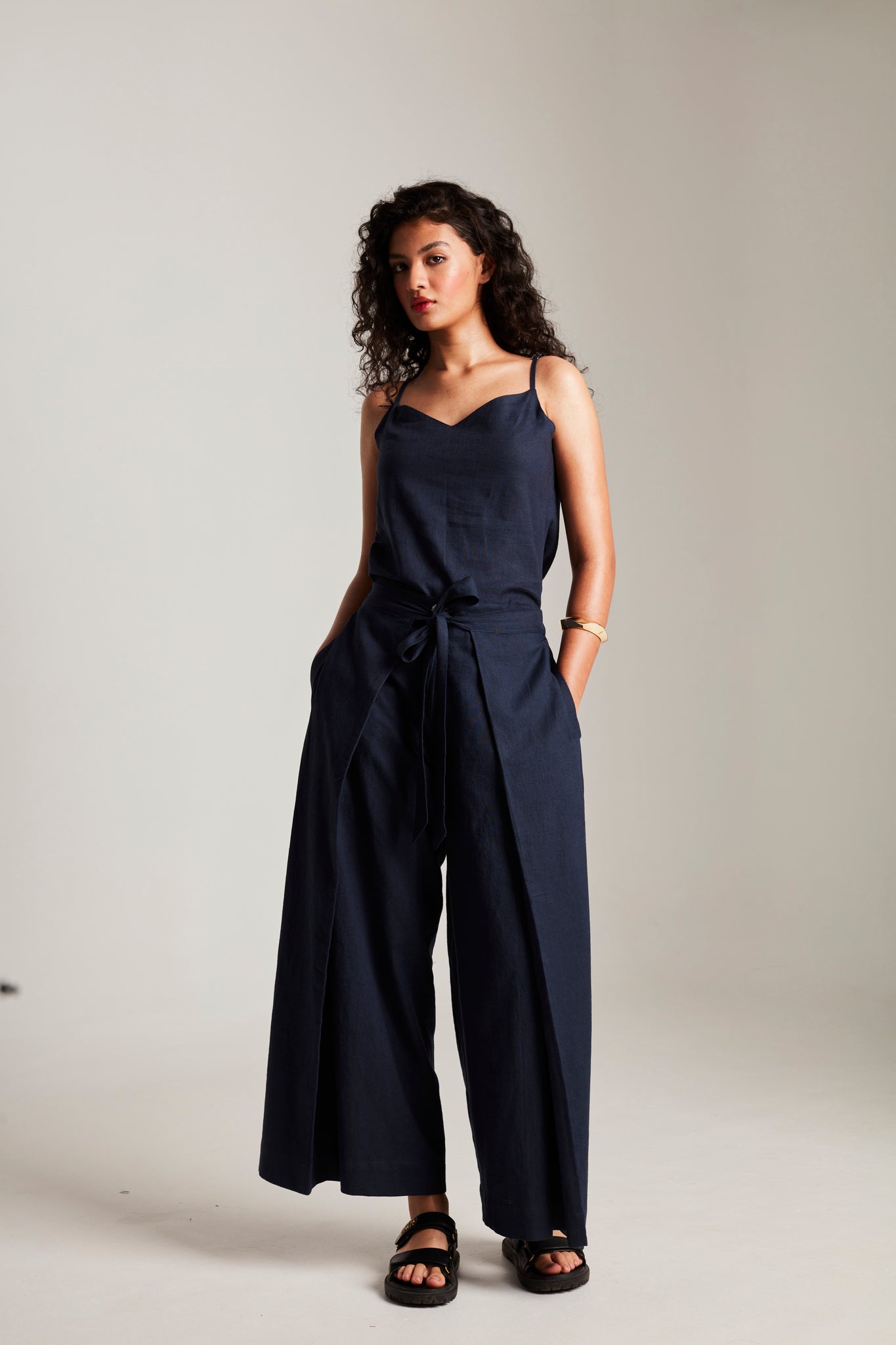 Navy Co - Linen Camisole Top & Wrap Pants - CiceroniCo - ord SetSaphed