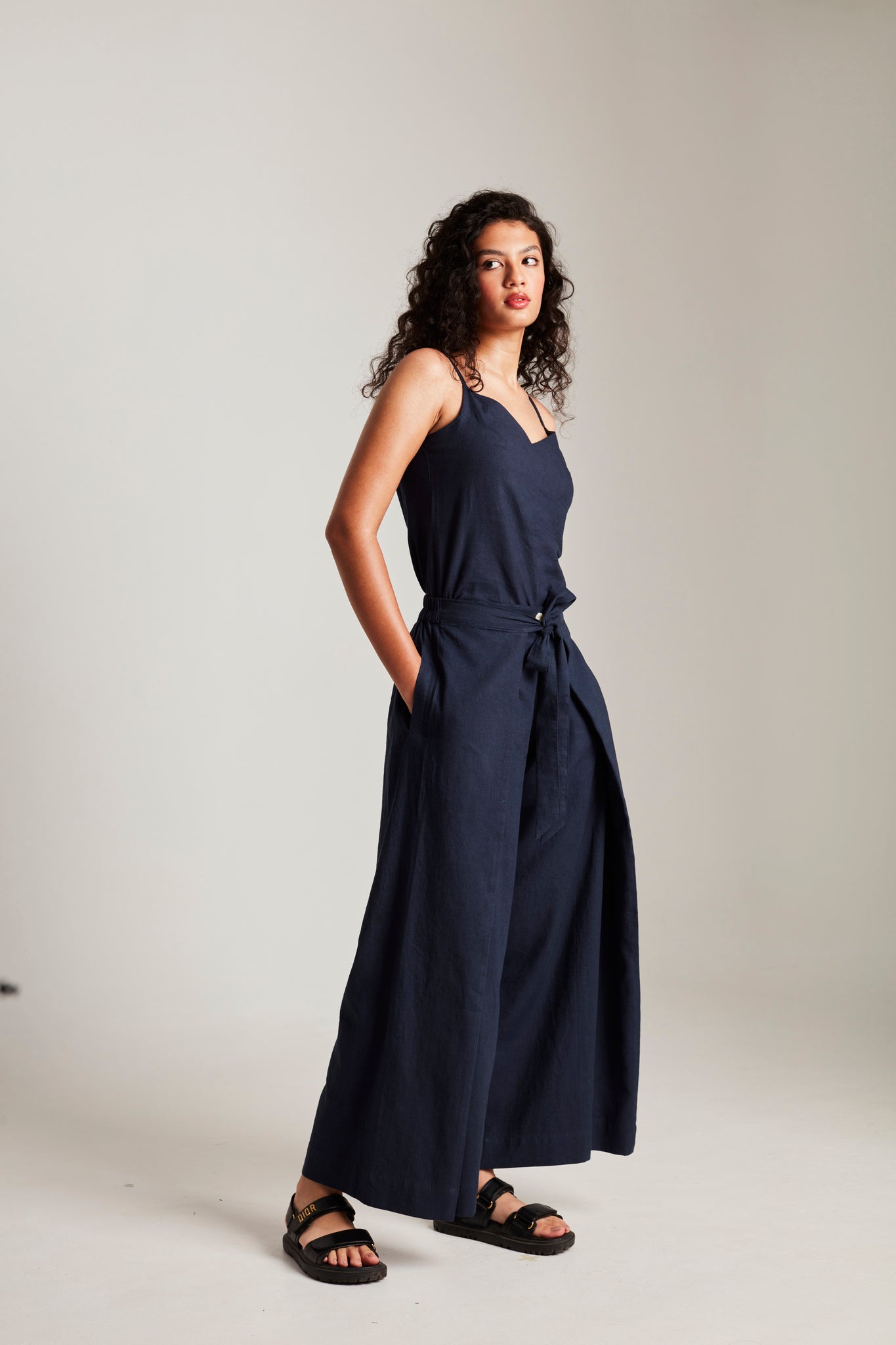 Navy Co - Linen Camisole Top & Wrap Pants - CiceroniCo - ord SetSaphed