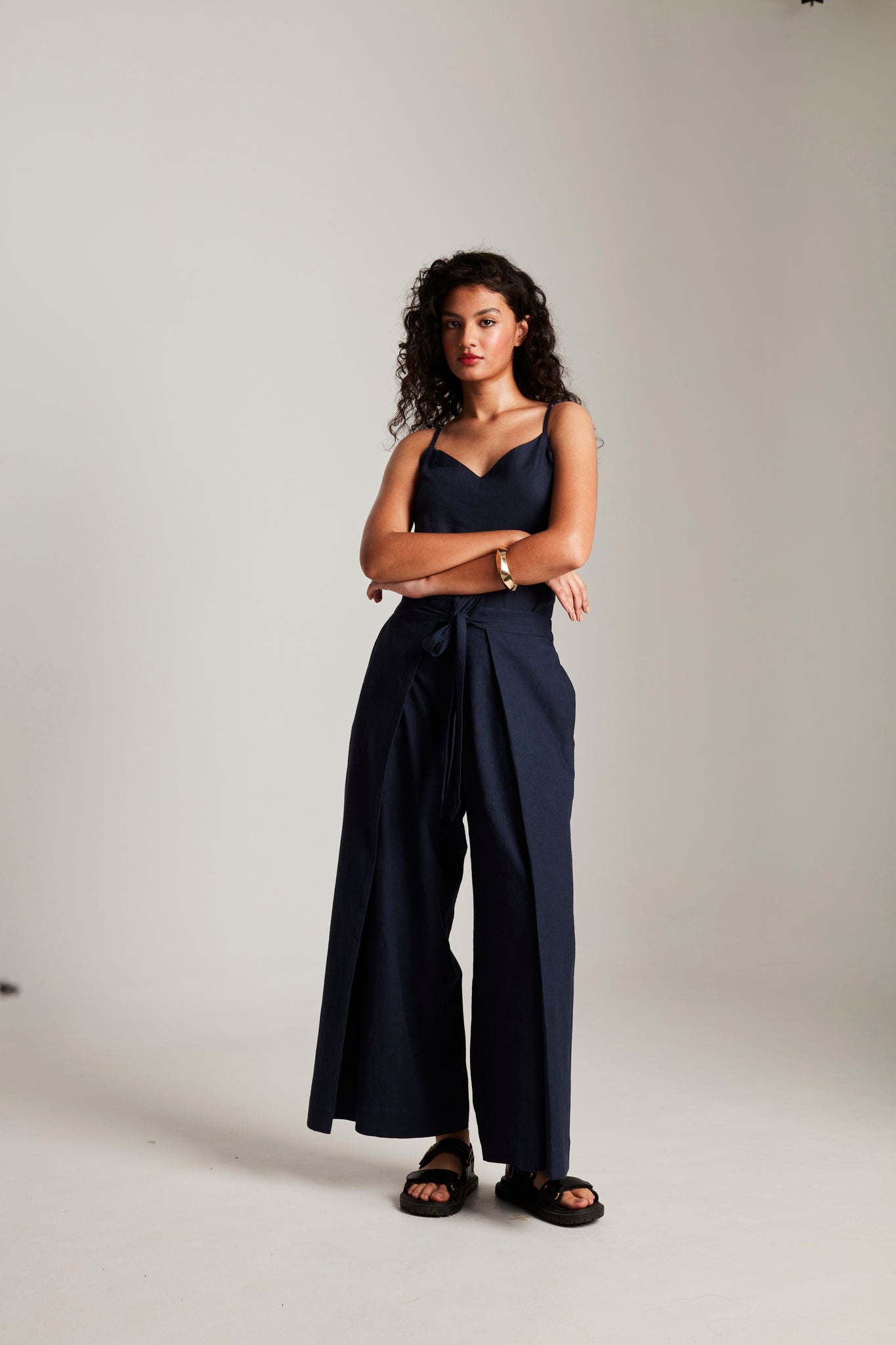 Navy Co - Linen Camisole Top & Wrap Pants - CiceroniCo - ord SetSaphed